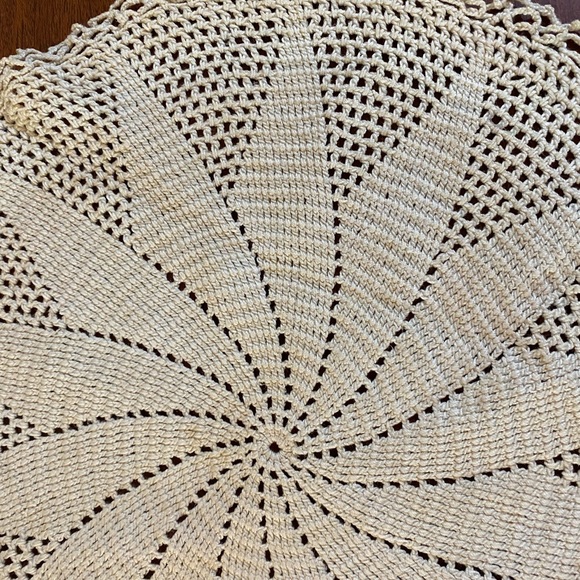 Vintage Spiral Hand-crocheted Doily 14” - Picture 2 of 3